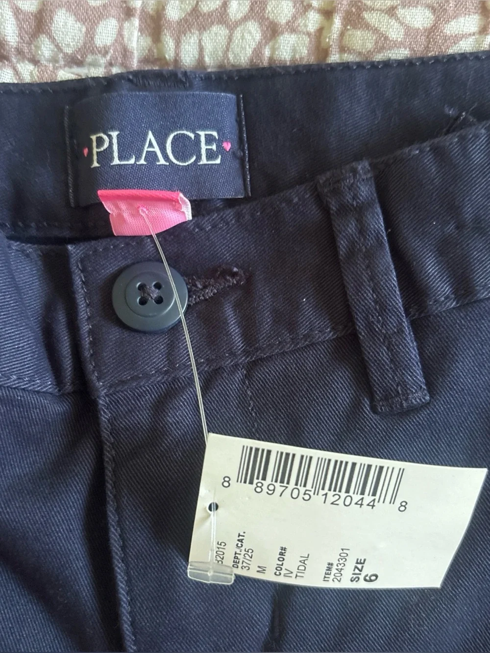 Children’s Place Girls Navy Blow Shorts School Uniform Stretch NWT Size 6
